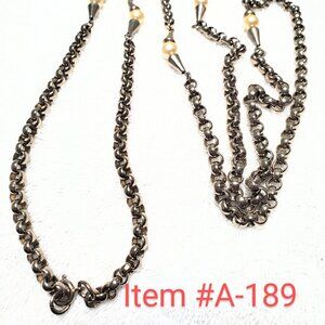 5 pearls Silver Necklace, Item # A-189